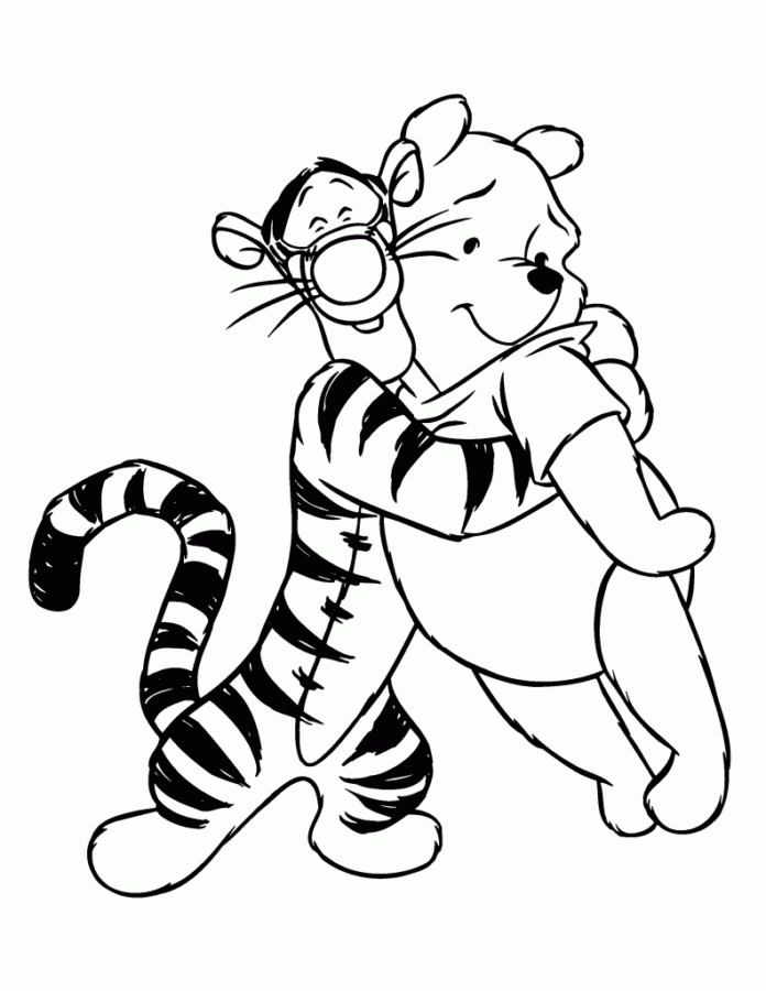 Desenho de Ursinho Pooh para colorir e imprimir: número 8