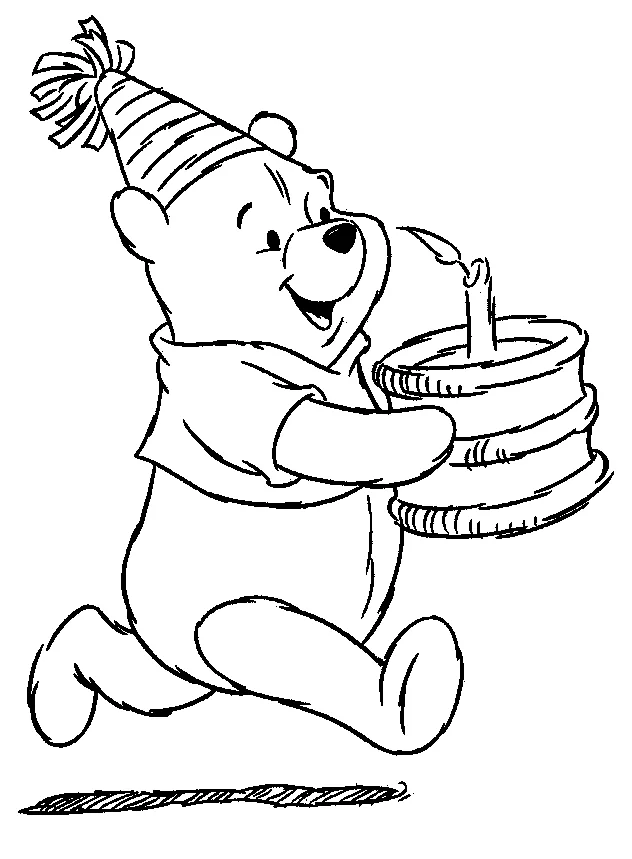 Desenho de Ursinho Pooh para colorir e imprimir: número 10