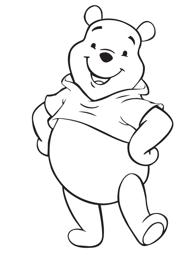 Desenho de Ursinho Pooh para colorir e imprimir: número 11