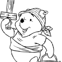 Desenho de Ursinho Pooh para colorir e imprimir: número 12