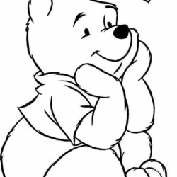 Desenho de Ursinho Pooh para colorir e imprimir: número 13