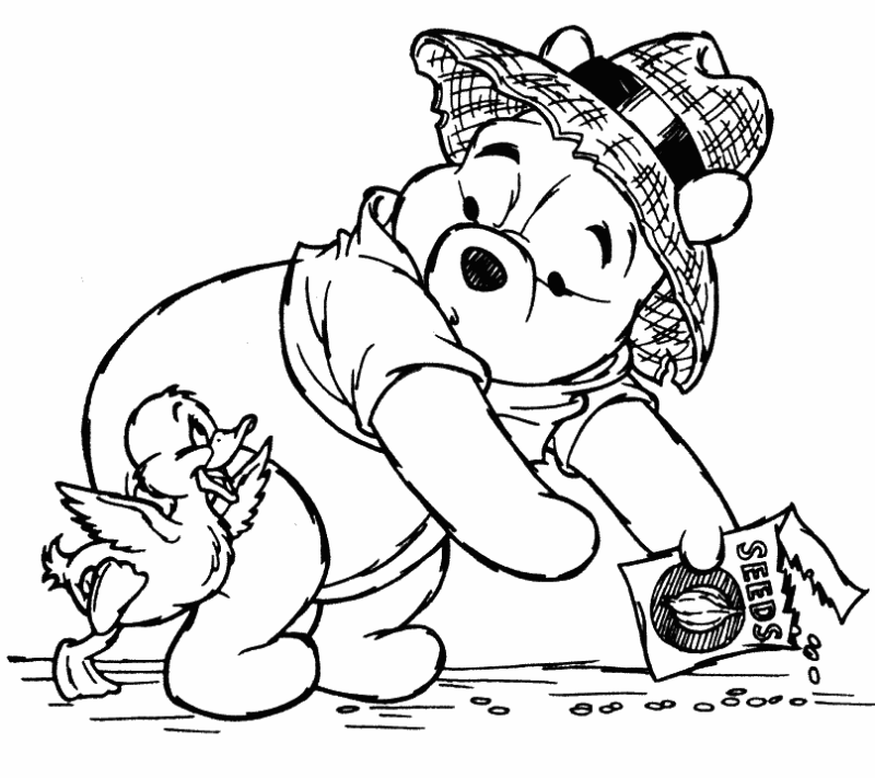 Desenho de Ursinho Pooh para colorir e imprimir: número 15