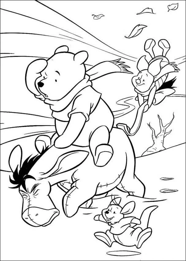 Desenho de Ursinho Pooh para colorir e imprimir: número 21