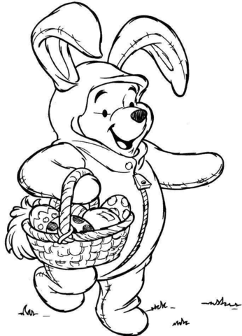 Desenho de Ursinho Pooh para colorir e imprimir: número 24