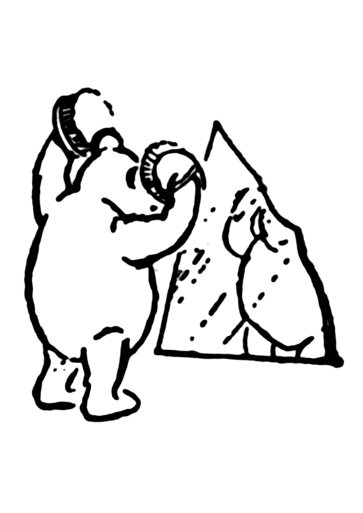 Desenho de Ursinho Pooh para colorir e imprimir: número 25