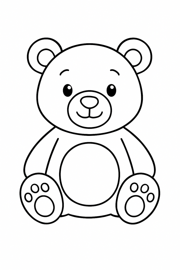 Desenho de Ursinhos para colorir e imprimir: número 1