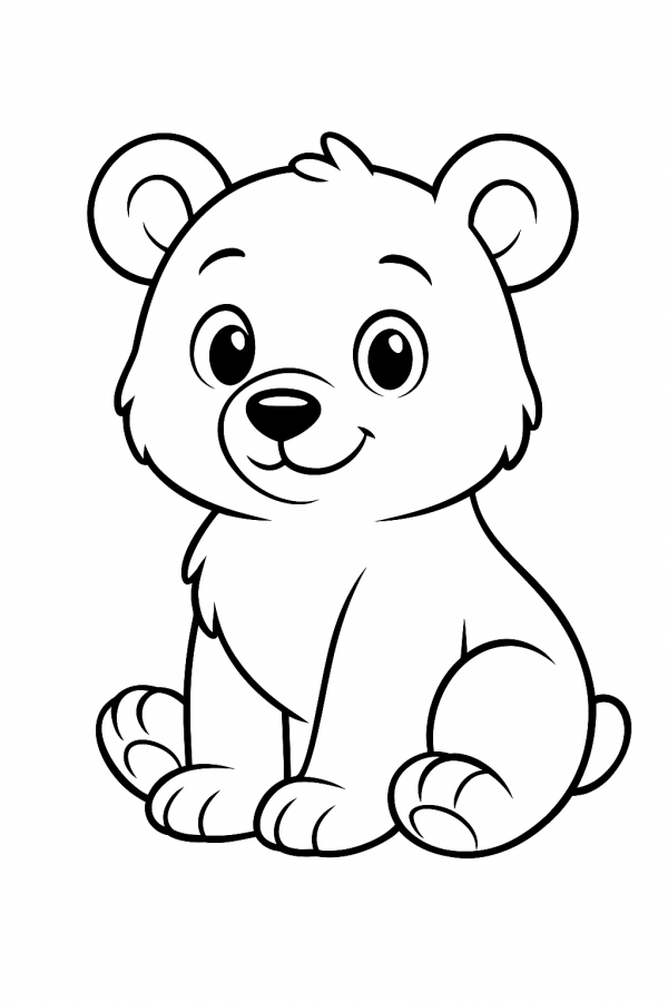Desenho de Ursinhos para colorir e imprimir: número 2