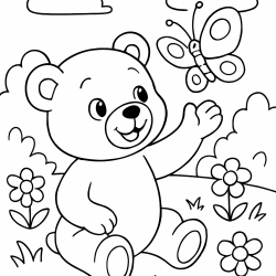 Desenho de Ursinhos para colorir e imprimir: número 4