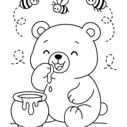 Desenho de Ursinhos para colorir e imprimir: número 8