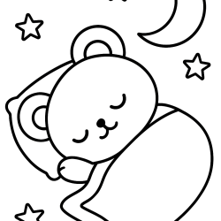 Desenho de Ursinhos para colorir e imprimir: número 9