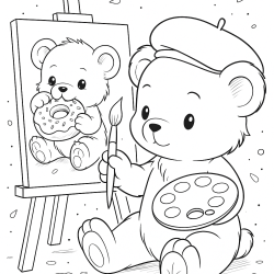 Desenho de Ursinhos para colorir e imprimir: número 17