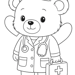 Desenho de Ursinhos para colorir e imprimir: número 21