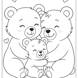 Desenho de Ursinhos para colorir e imprimir: número 25