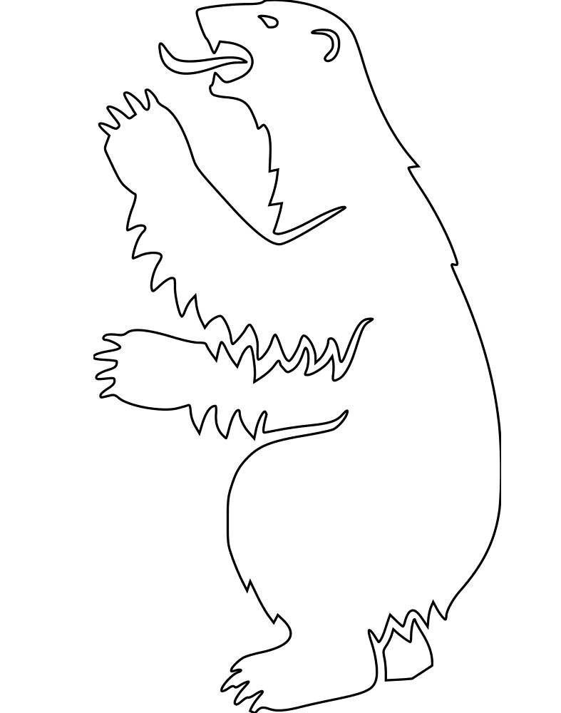 Desenho de Urso Polar para colorir e imprimir: número 3