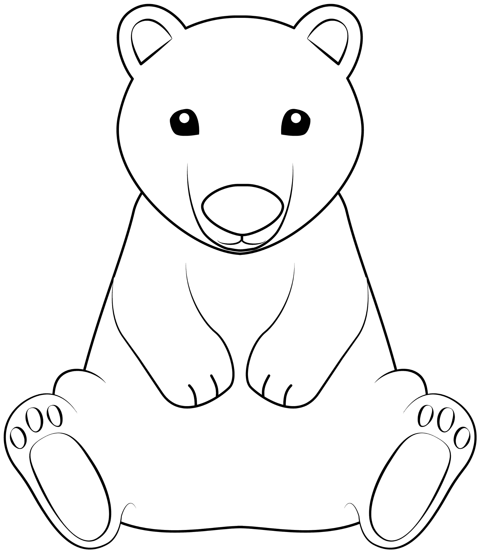 Desenho de Urso Polar para colorir e imprimir: número 4
