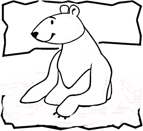 Desenho de Urso Polar para colorir e imprimir: número 14