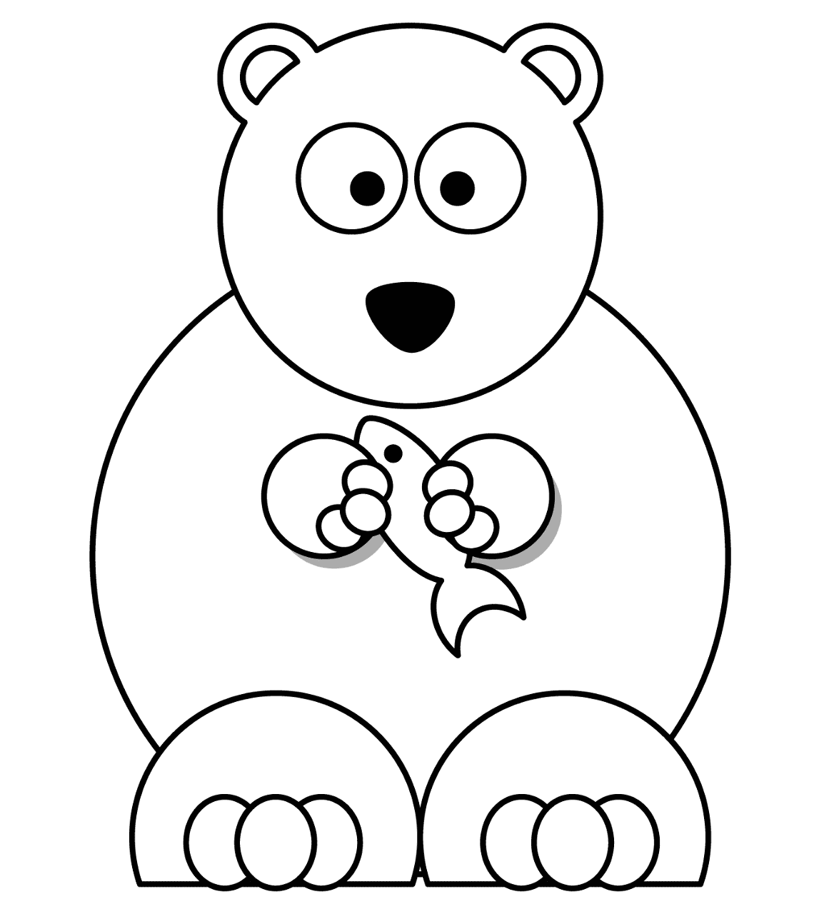 Desenho de Urso Polar para colorir e imprimir: número 18