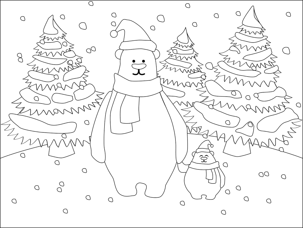 Desenho de Urso Polar para colorir e imprimir: número 21