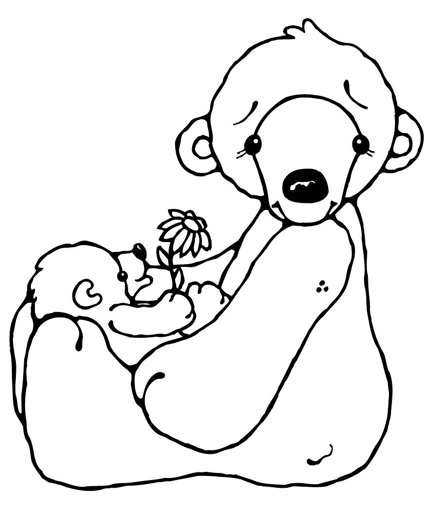 Desenho de Urso Polar para colorir e imprimir: número 39