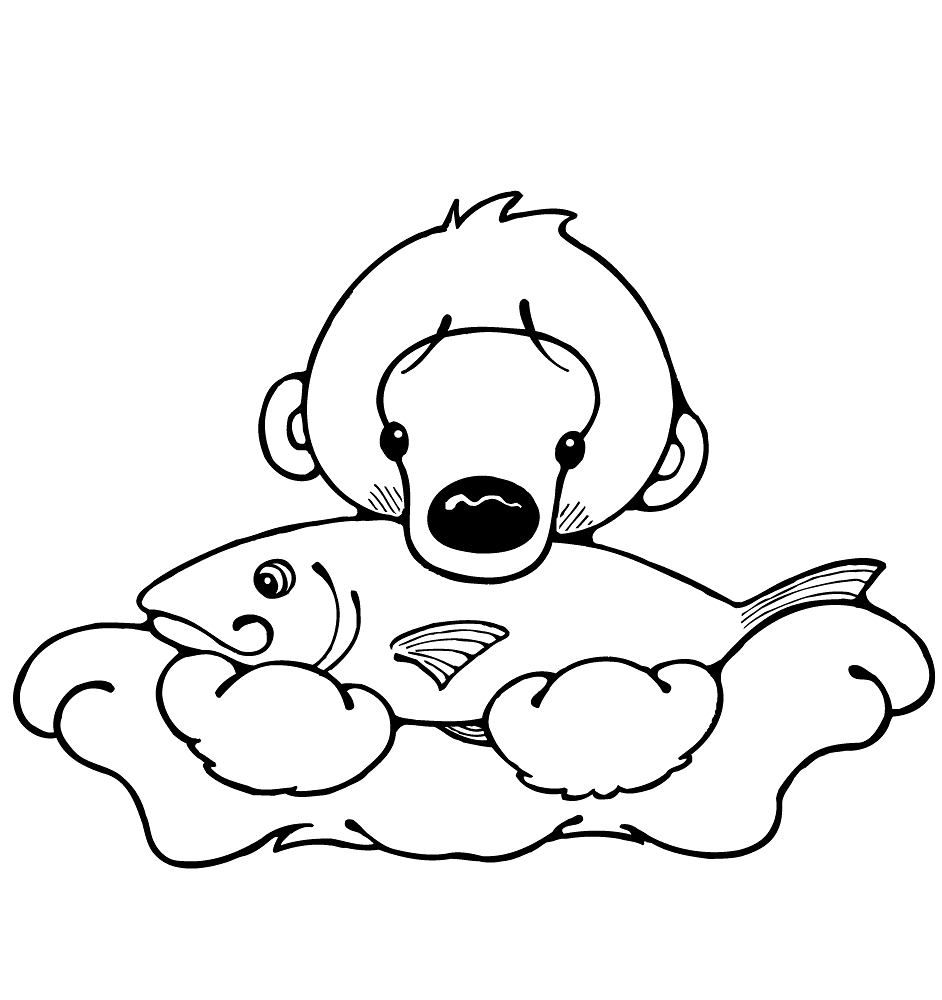 Desenho de Urso Polar para colorir e imprimir: número 48