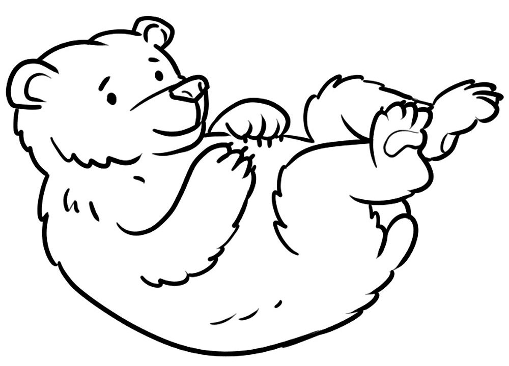 Desenho de Ursos para colorir e imprimir: número 1