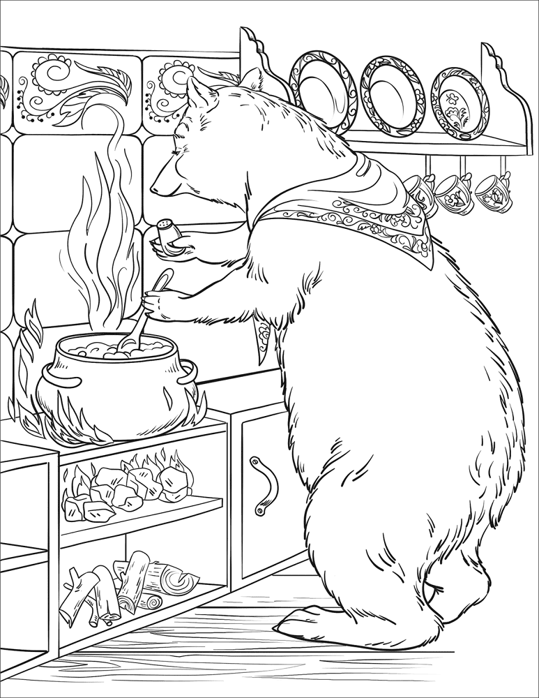 Desenho de Ursos para colorir e imprimir: número 2
