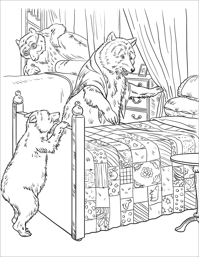 Desenho de Ursos para colorir e imprimir: número 4