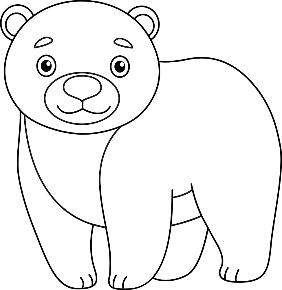 Desenho de Ursos para colorir e imprimir: número 7