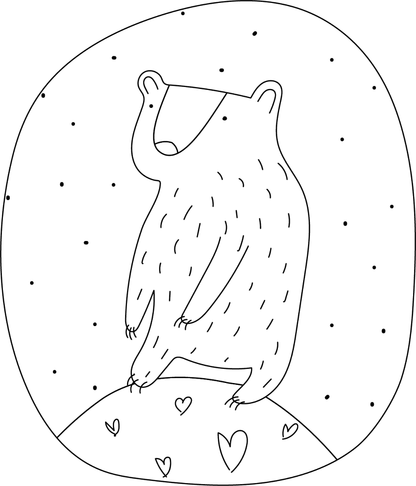 Desenho de Ursos para colorir e imprimir: número 8