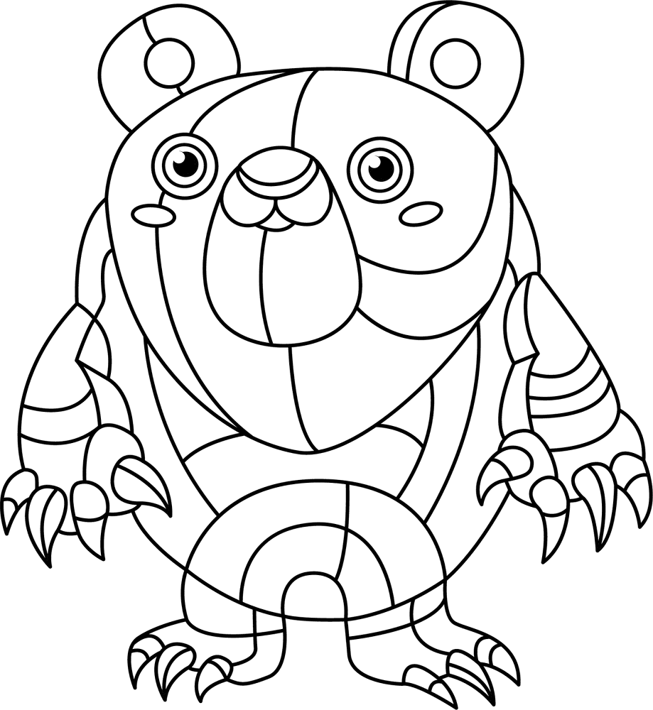 Desenho de Ursos para colorir e imprimir: número 12