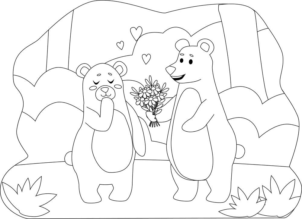 Desenho de Ursos para colorir e imprimir: número 19
