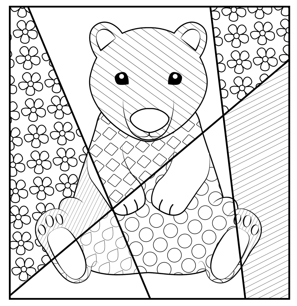 Desenho de Ursos para colorir e imprimir: número 25