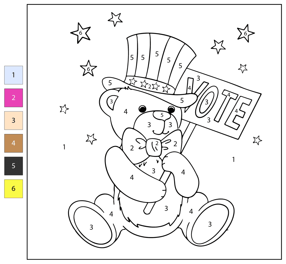 Desenho de Ursos para colorir e imprimir: número 29