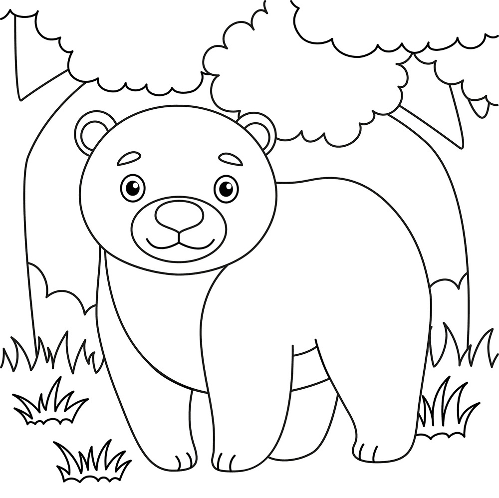 Desenho de Ursos para colorir e imprimir: número 30