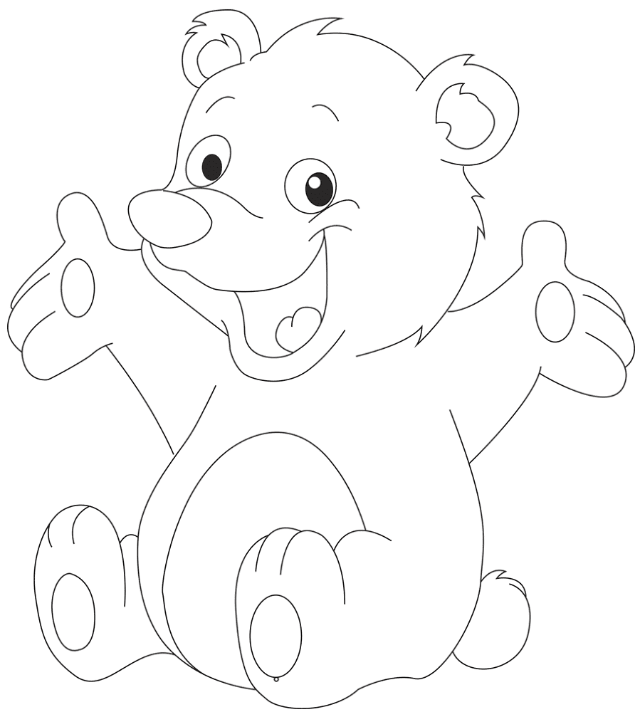 Desenho de Ursos para colorir e imprimir: número 31