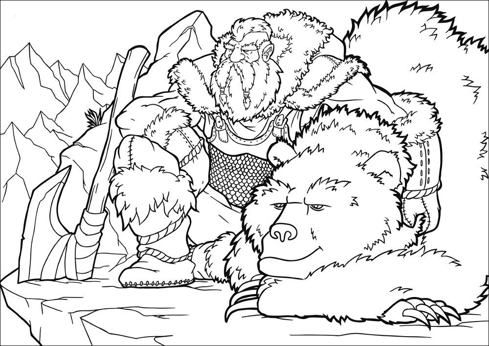 Desenho de Ursos para colorir e imprimir: número 45
