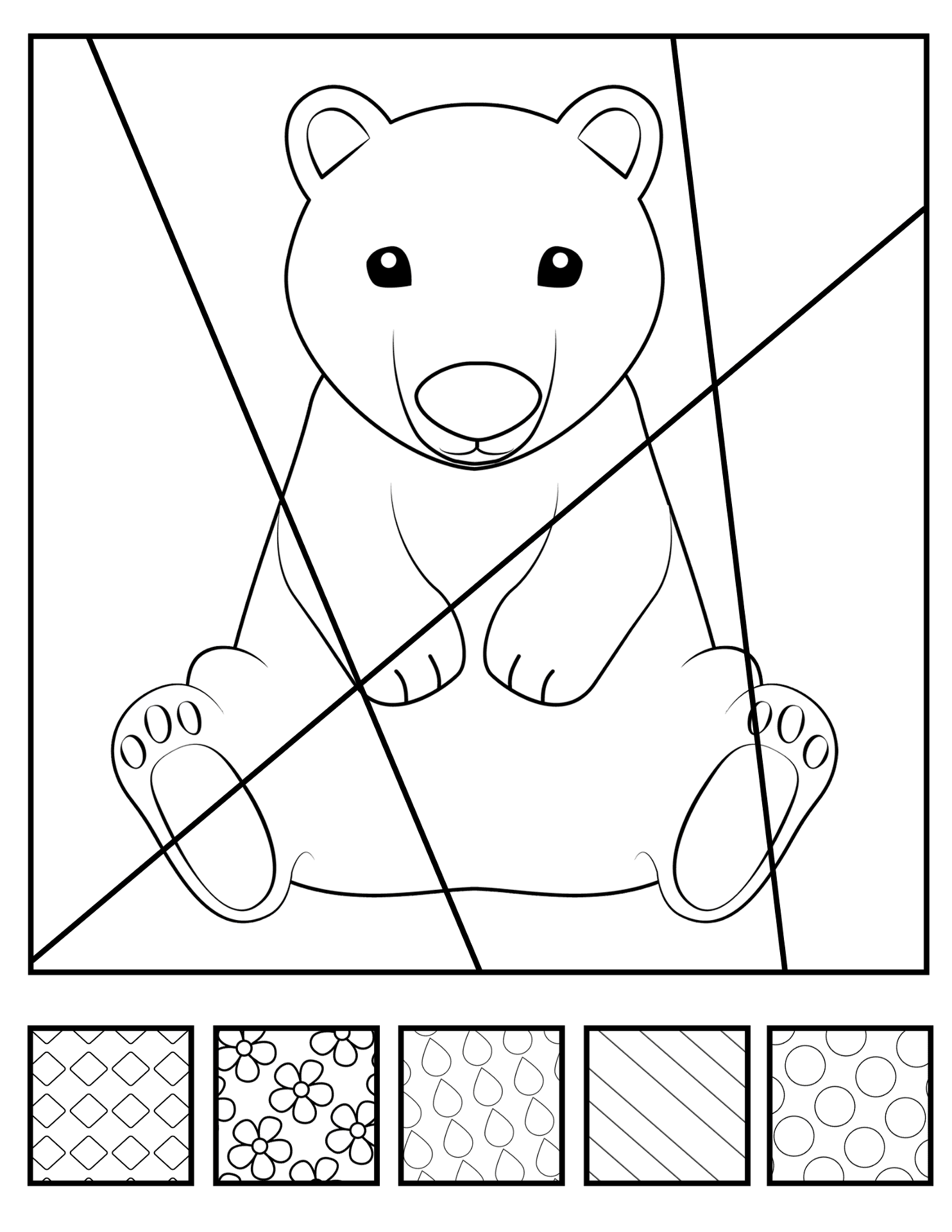 Desenho de Ursos para colorir e imprimir: número 46