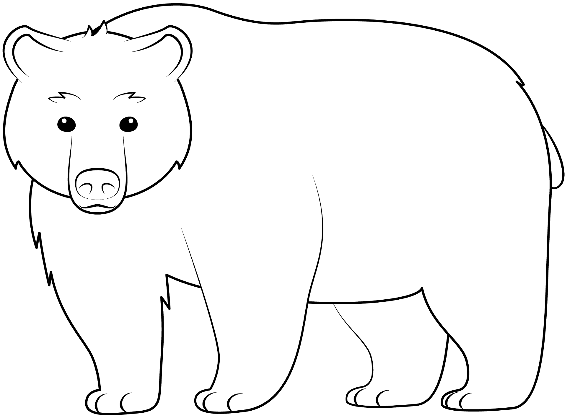 Desenho de Ursos Pardos para colorir e imprimir: número 17