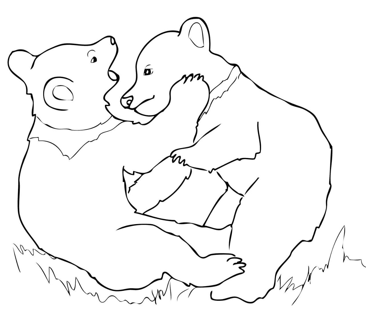 Desenho de Ursos Pardos para colorir
