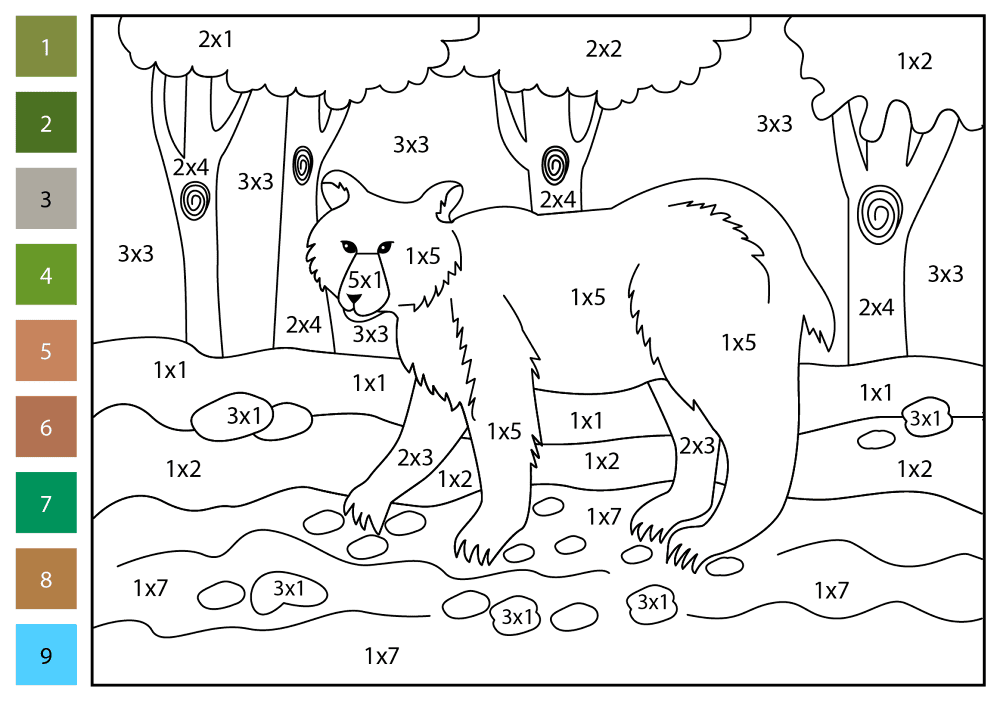 Desenho de Ursos Pardos para colorir