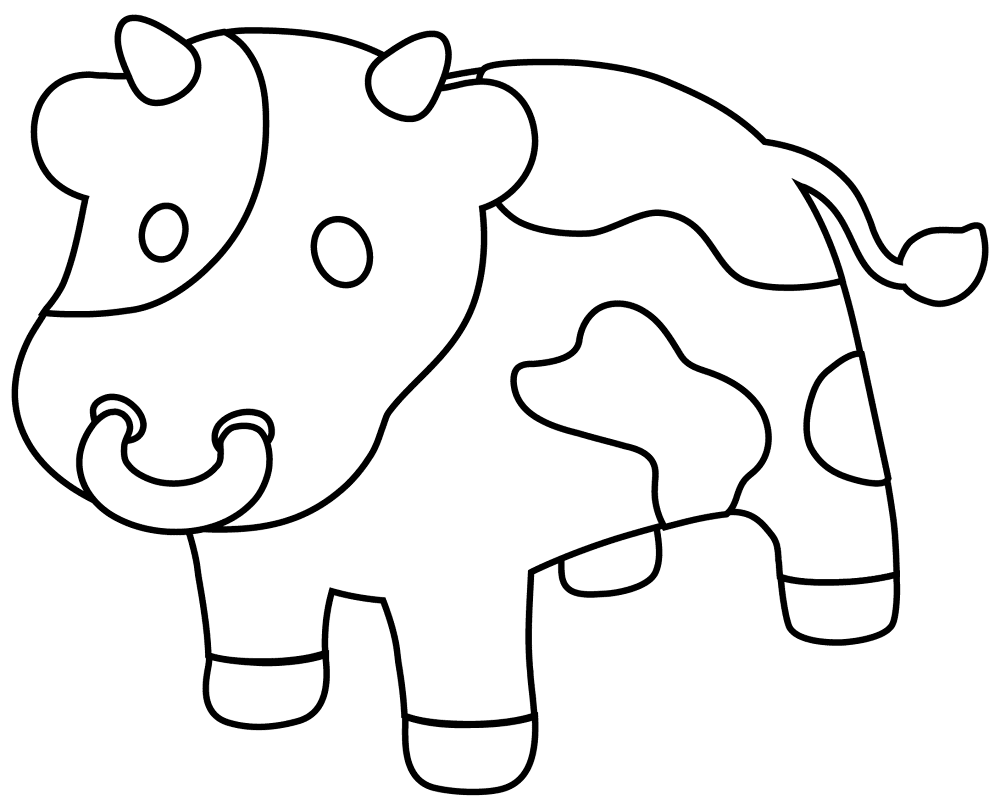 Desenho de Vacas para colorir e imprimir: número 1