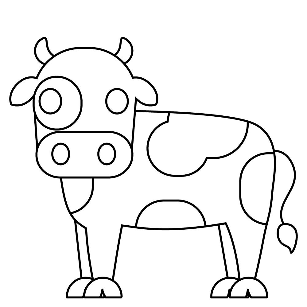 Desenho de Vacas para colorir e imprimir: número 5