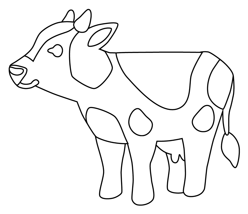 Desenho de Vacas para colorir e imprimir: número 7