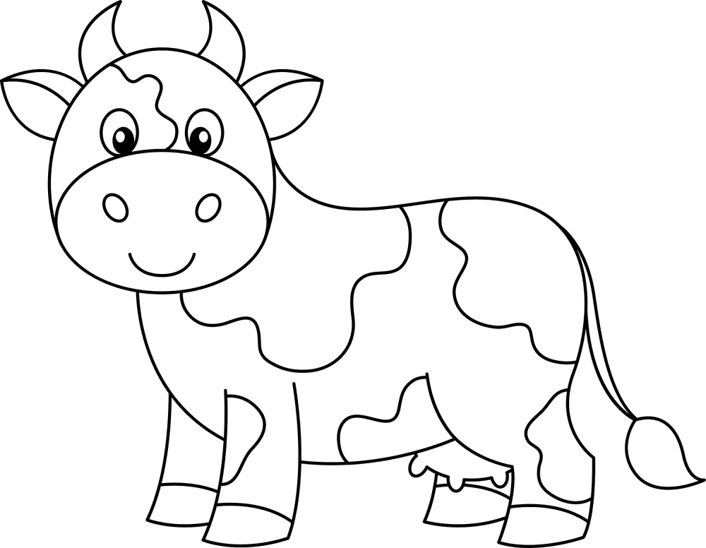 Desenho de Vacas para colorir e imprimir: número 9