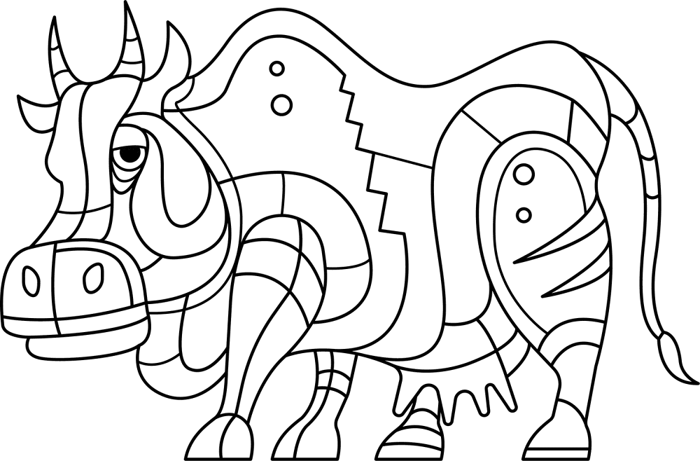 Desenho de Vacas para colorir e imprimir: número 15