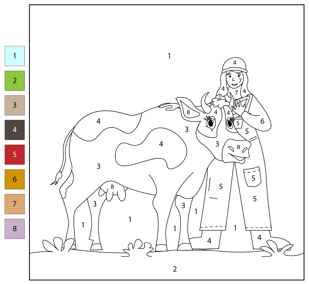 Desenho de Vacas para colorir e imprimir: número 18