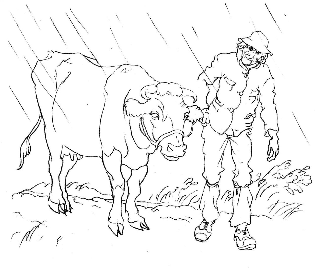 Desenho de Vacas para colorir e imprimir: número 23