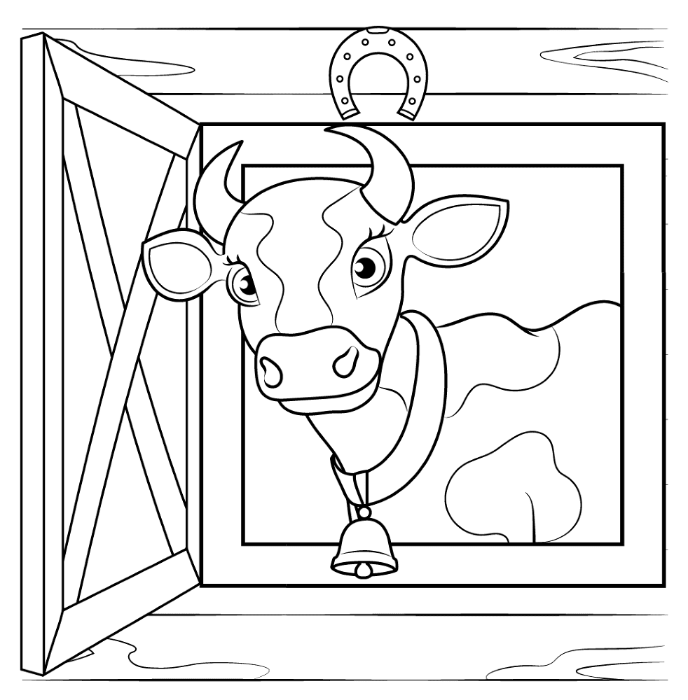 Desenho de Vacas para colorir e imprimir: número 26