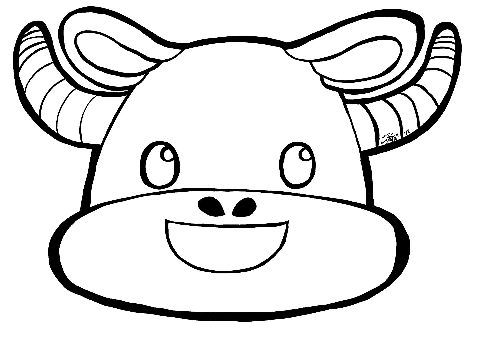 Desenho de Vacas para colorir e imprimir: número 28
