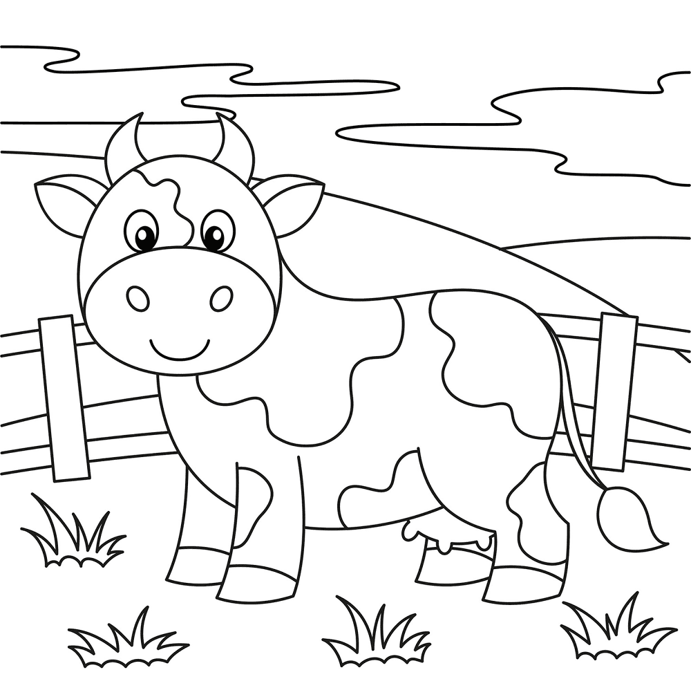 Desenho de Vacas para colorir e imprimir: número 32